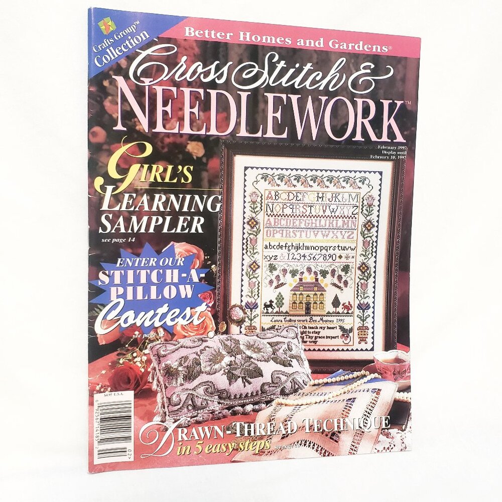 Cross Stitch & Needlework Better Homes and Gardens Magazine Feb 1997 Sampler